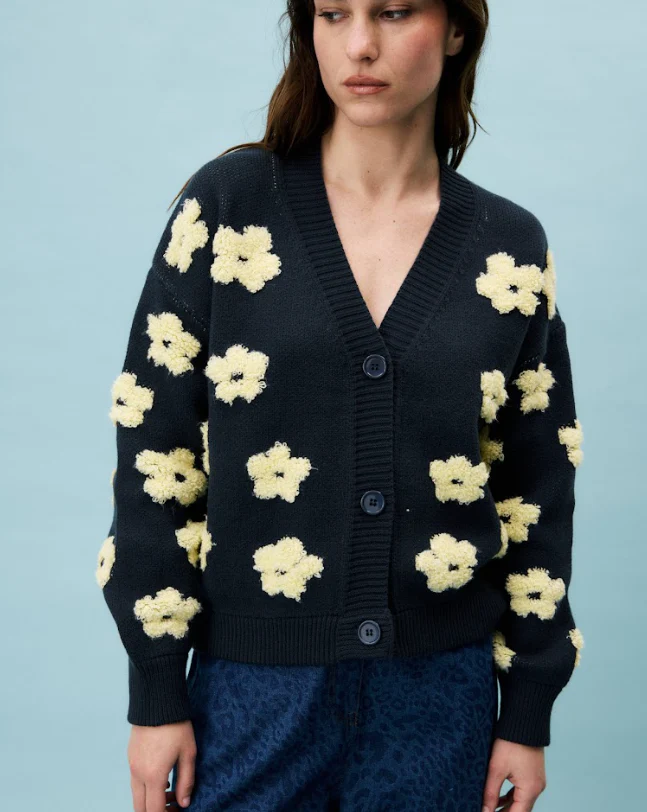 Bergenia Cardigan (Navy Blue) - Image 3