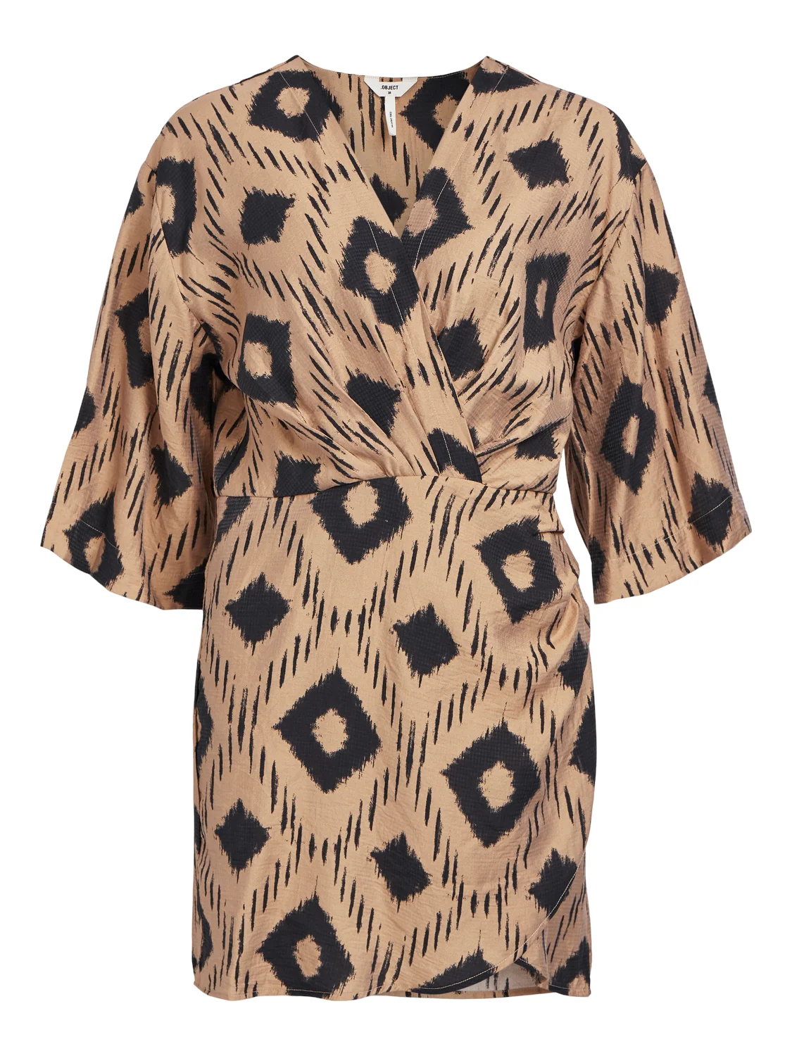 Berry 3/4 Sleeve Mini Dress (Incense/Black) - Image 2