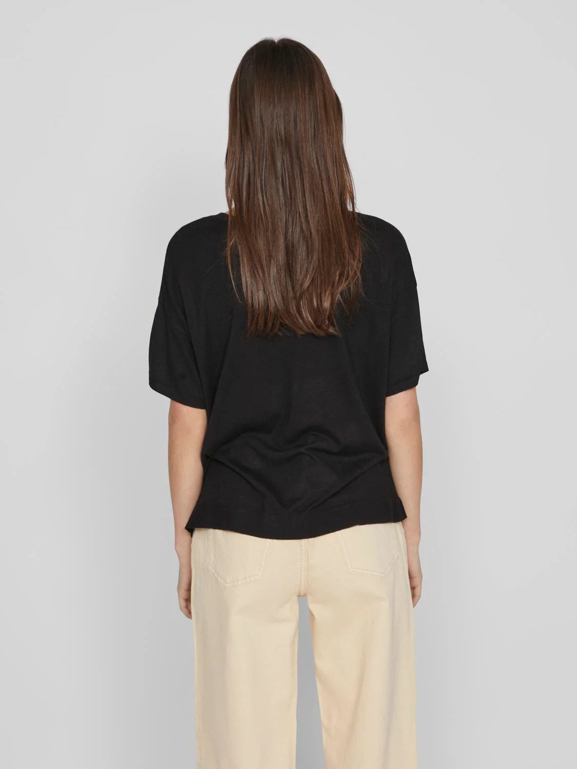 Beryl V-Neck Knit Top (Black) - Image 5