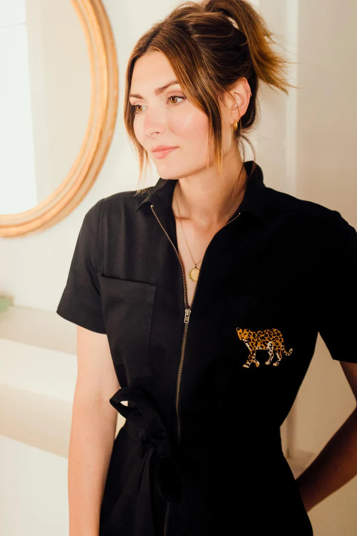 BILLY BOILERSUIT (BLACK, LEOPARD POCKET) - Image 3