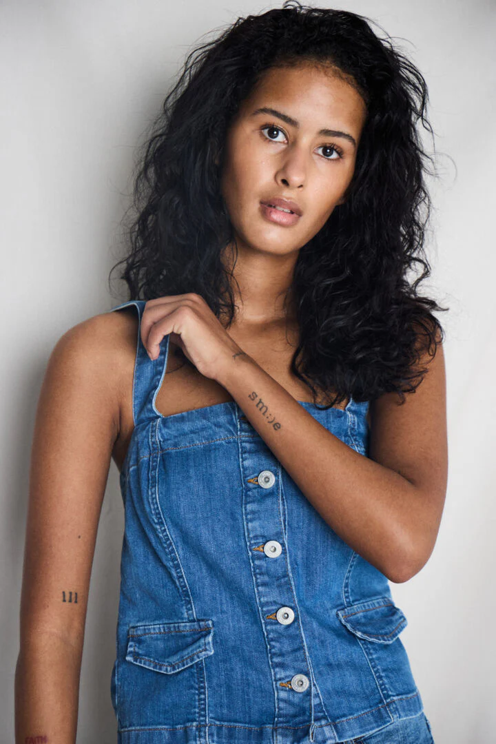 Bonnie Denim Top (Washed Blue) - Image 5