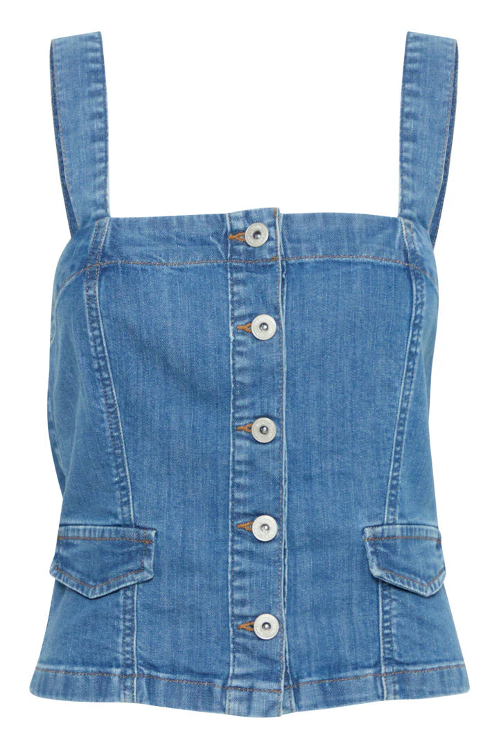 Bonnie Denim Top (Washed Blue) - Image 7