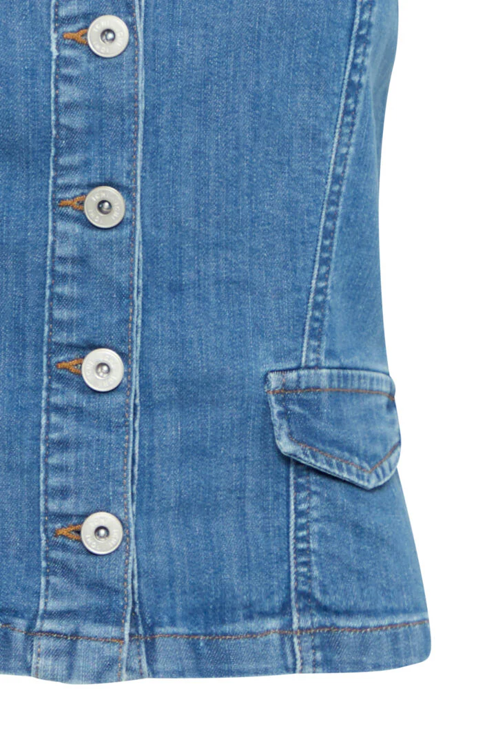 Bonnie Denim Top (Washed Blue) - Image 8
