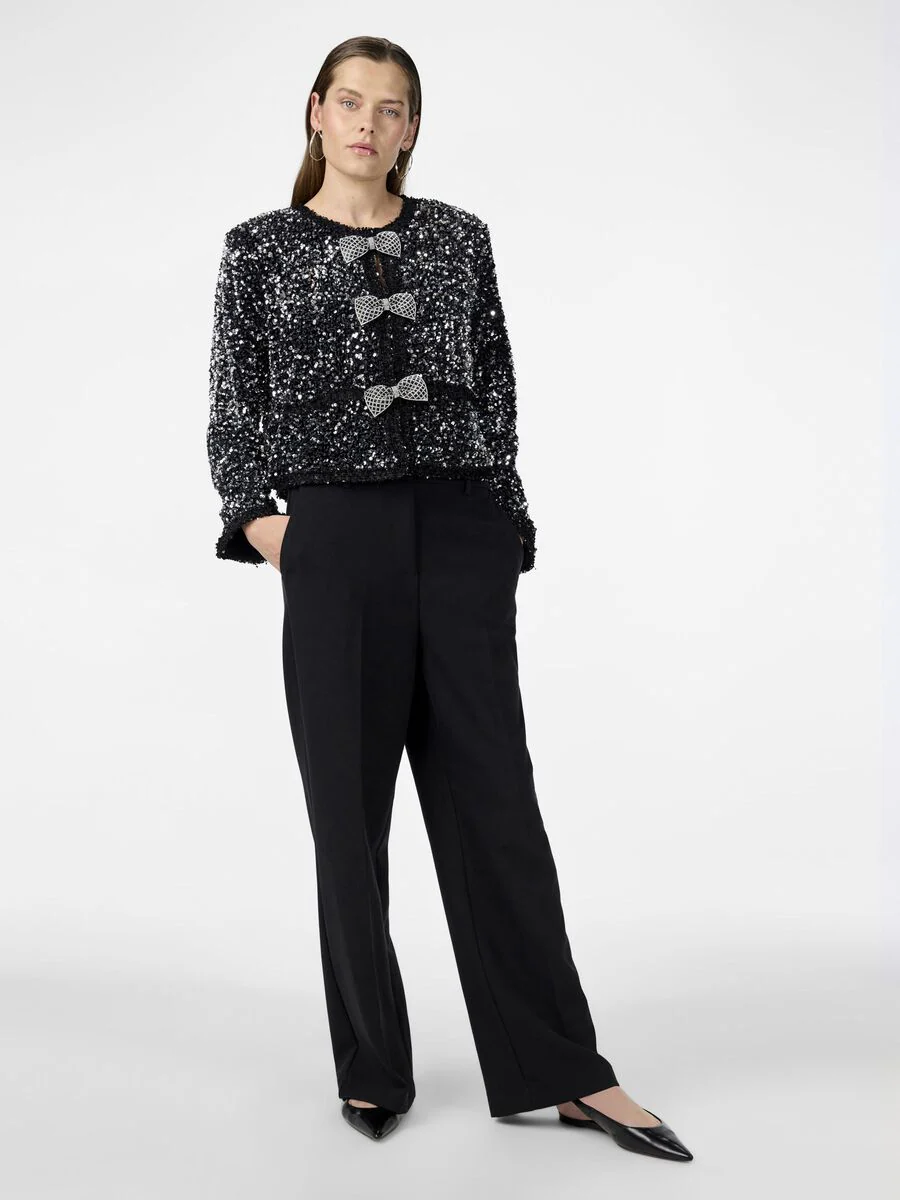 Bow Sequin Jacket (Black) - Image 2