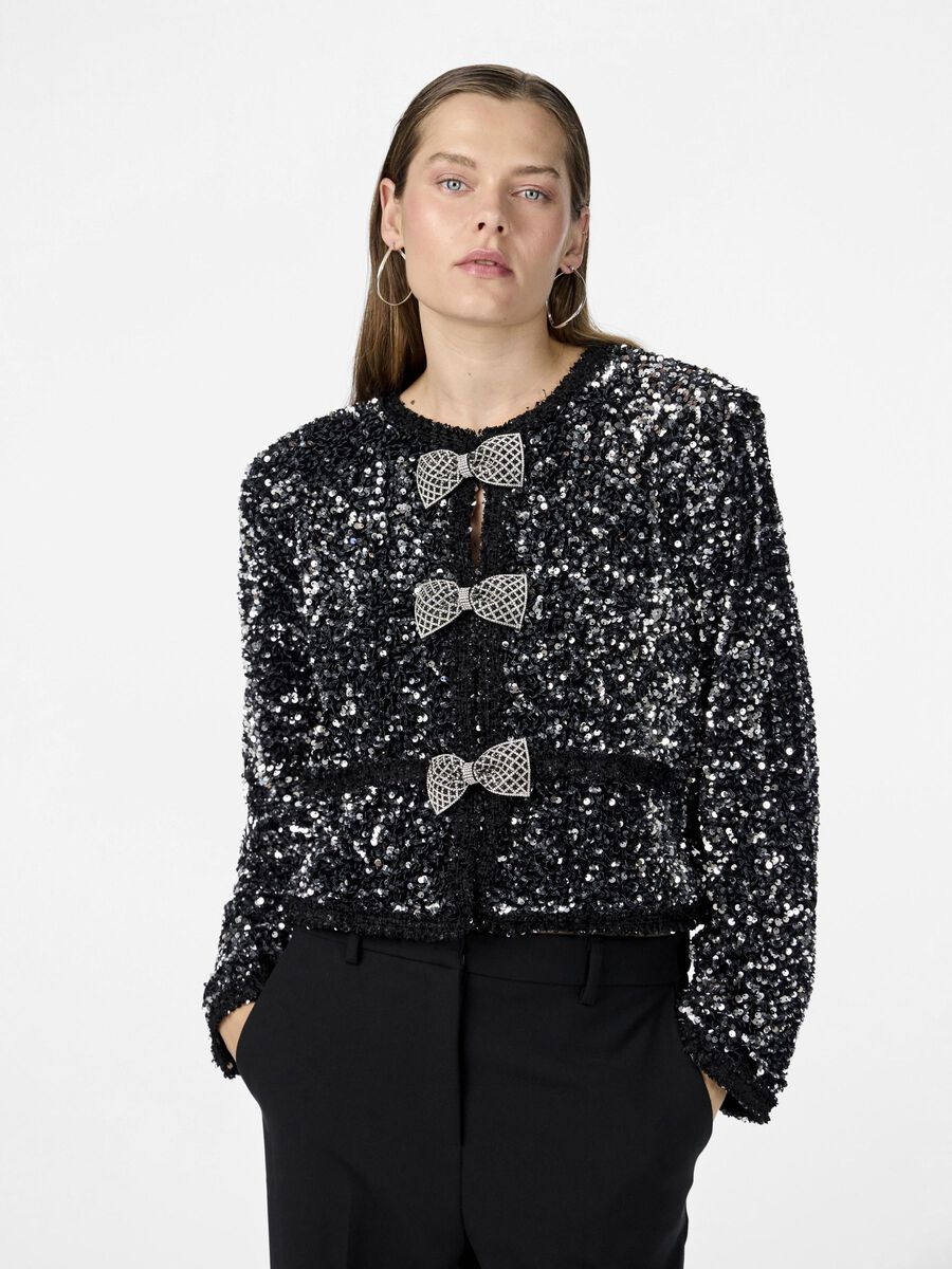 Bow Sequin Jacket (Black) - Image 6