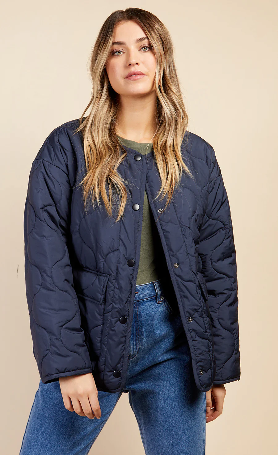 BREDA QUILTED JACKET (NAVY) - Image 3
