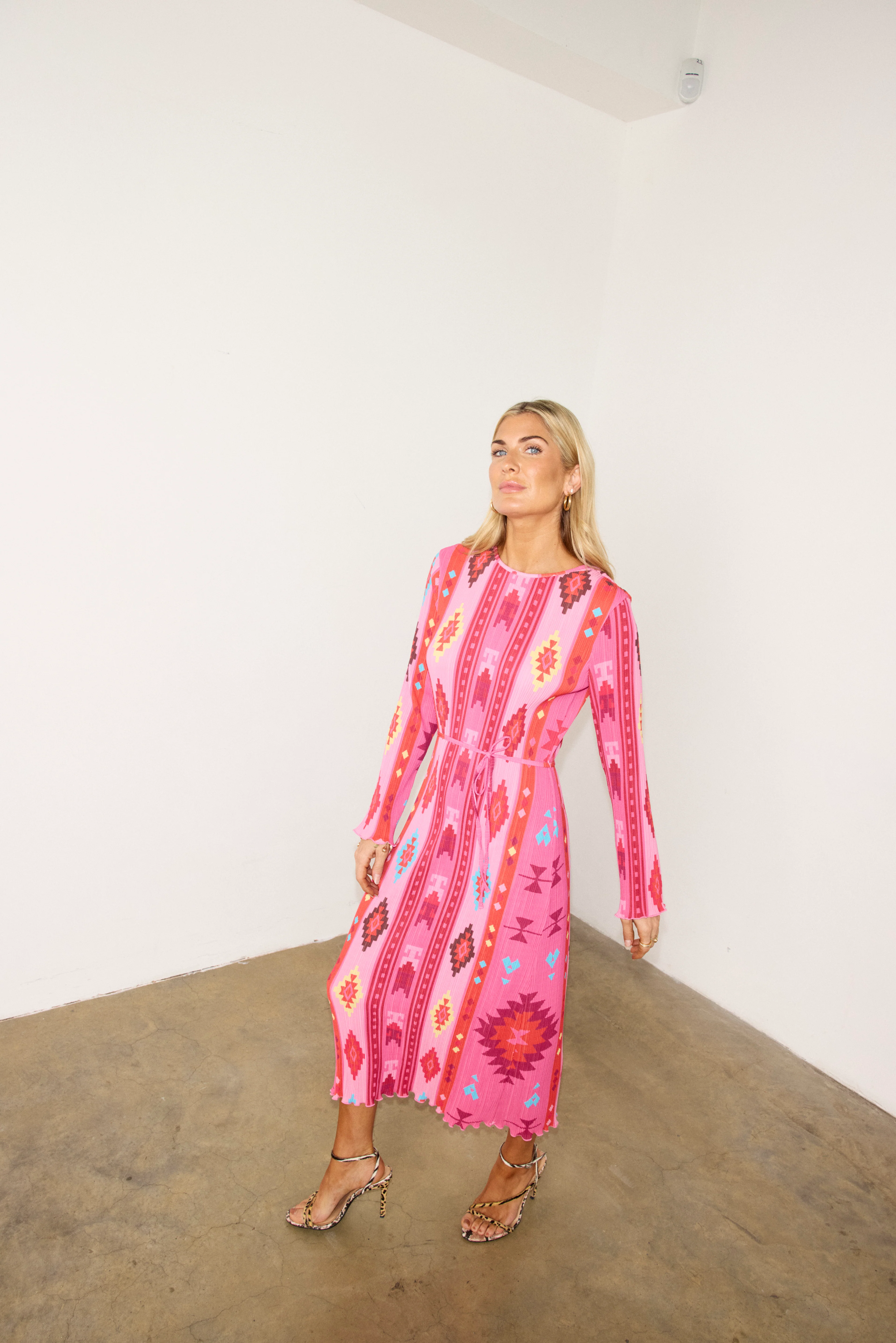 Bridget Plisse Gaia Dress (Pink) - Image 5
