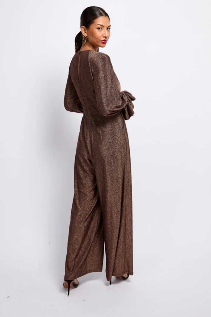 Brona Jumpsuit (Brown Metallic) - Image 4