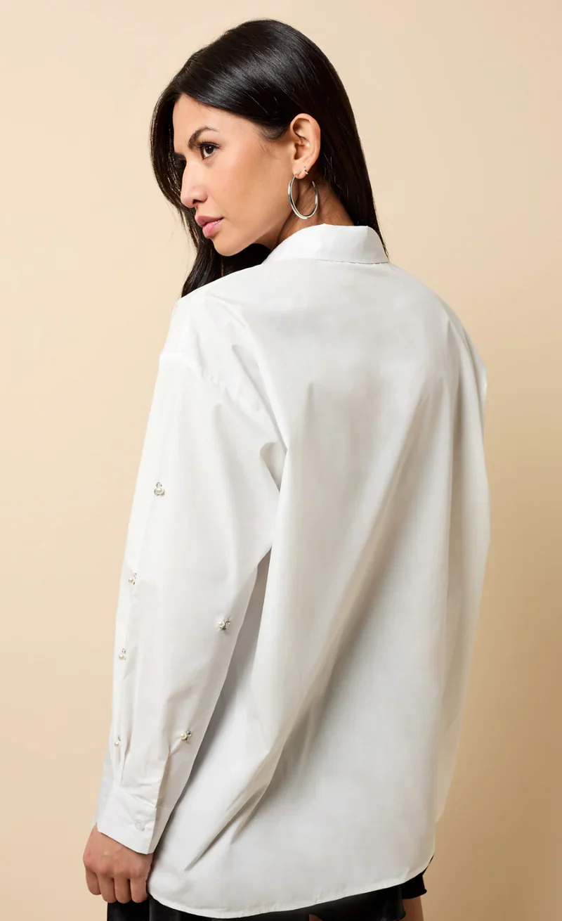 Bronte Embellished Shirt (White) - Image 4