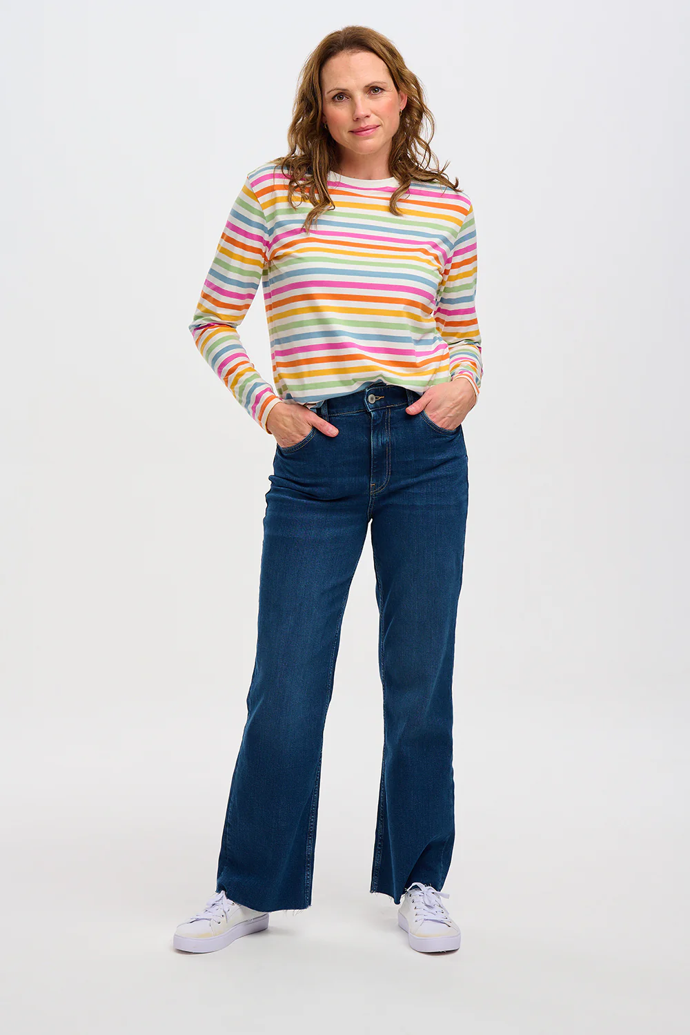 BRUNSWICK JERSEY TOP (MULTI/SOFT RETRO STRIPE)