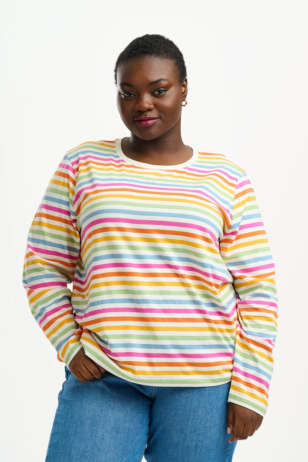 BRUNSWICK JERSEY TOP (MULTI/SOFT RETRO STRIPE) - Image 6