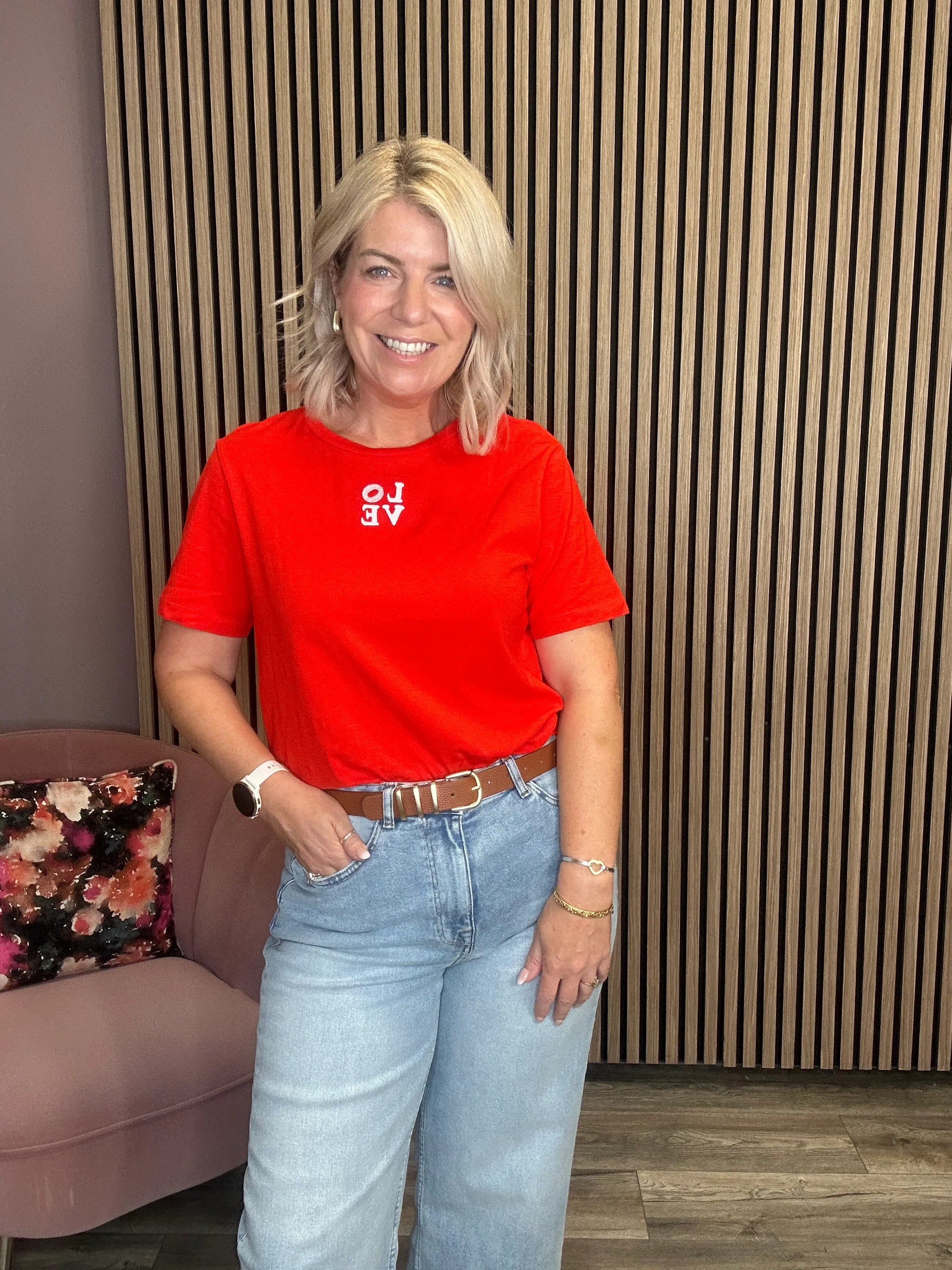 Cara T-Shirt (Fiery Red) - Image 2
