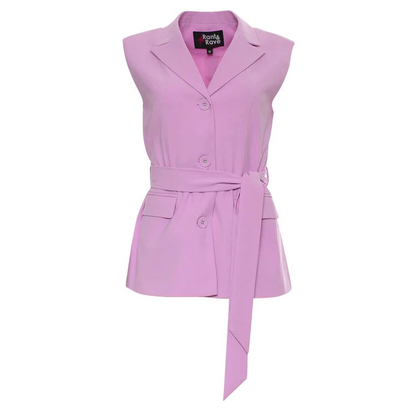 Carla Belted Waistcoat (Orchid) - Image 3