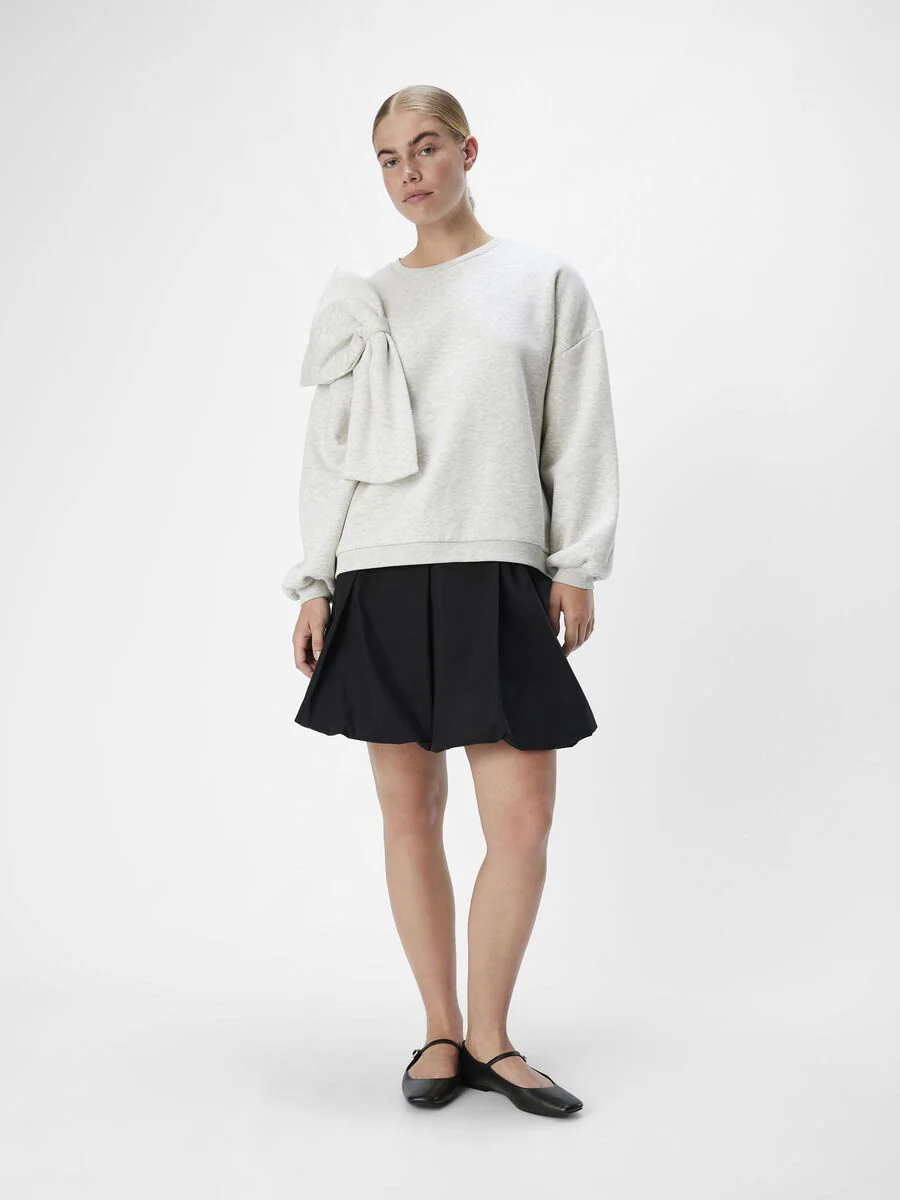 Caro Bow Sweatshirt (Light Grey/ Melange) - Image 3