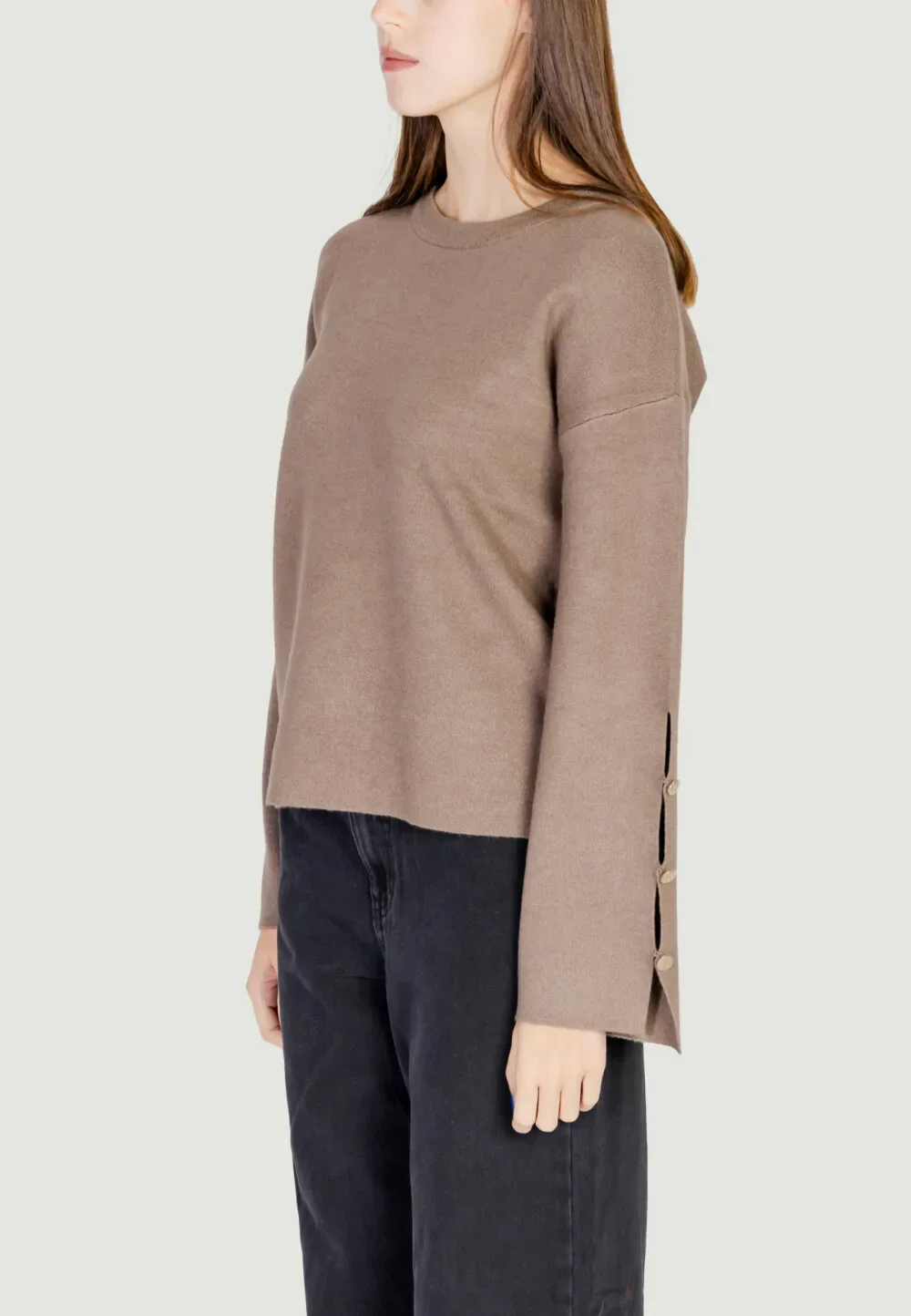 Cassie Knit Top (Dark Natural Melange) - Image 3