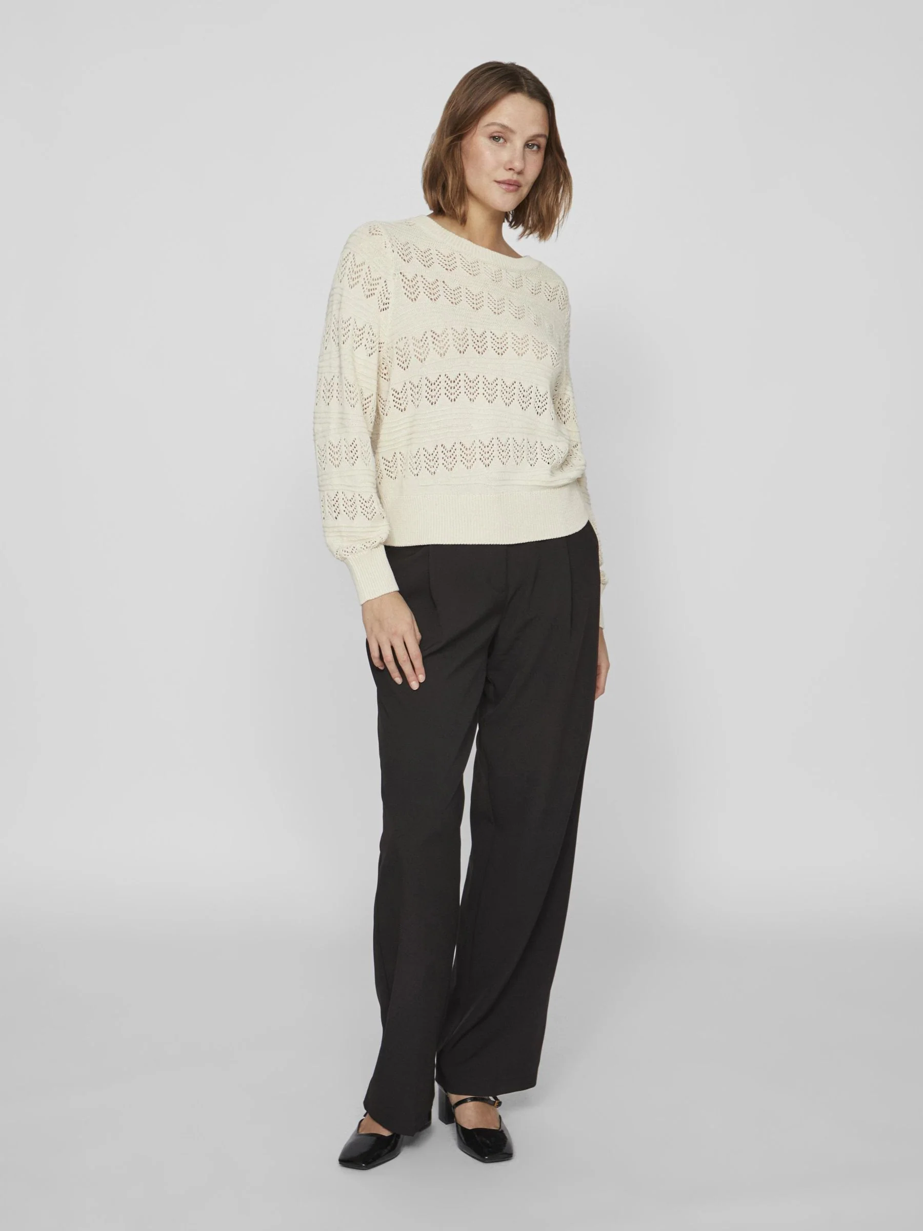 Cathy Pointelle Knit Top (Birch) - Image 3