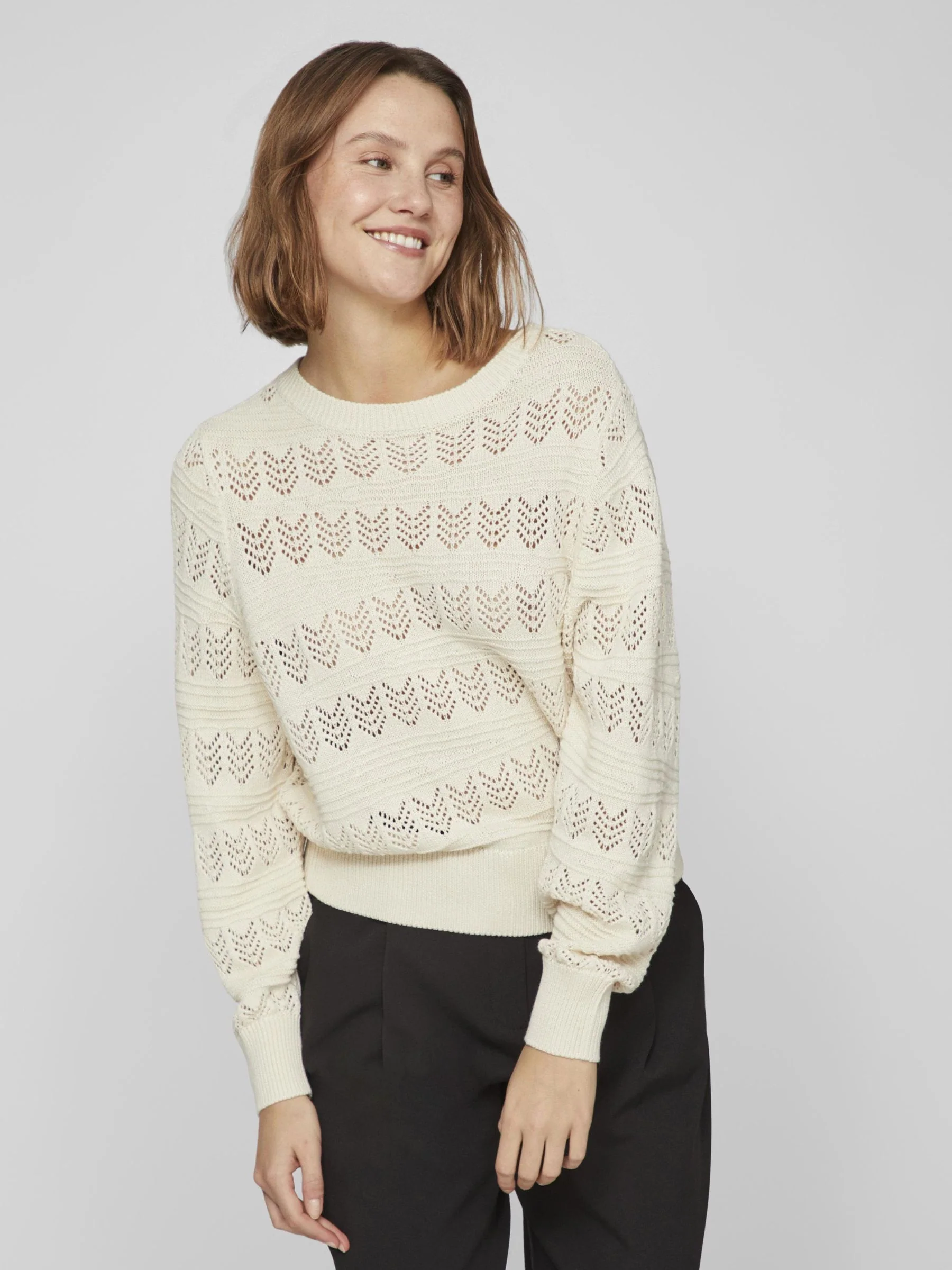 Cathy Pointelle Knit Top (Birch) - Image 5