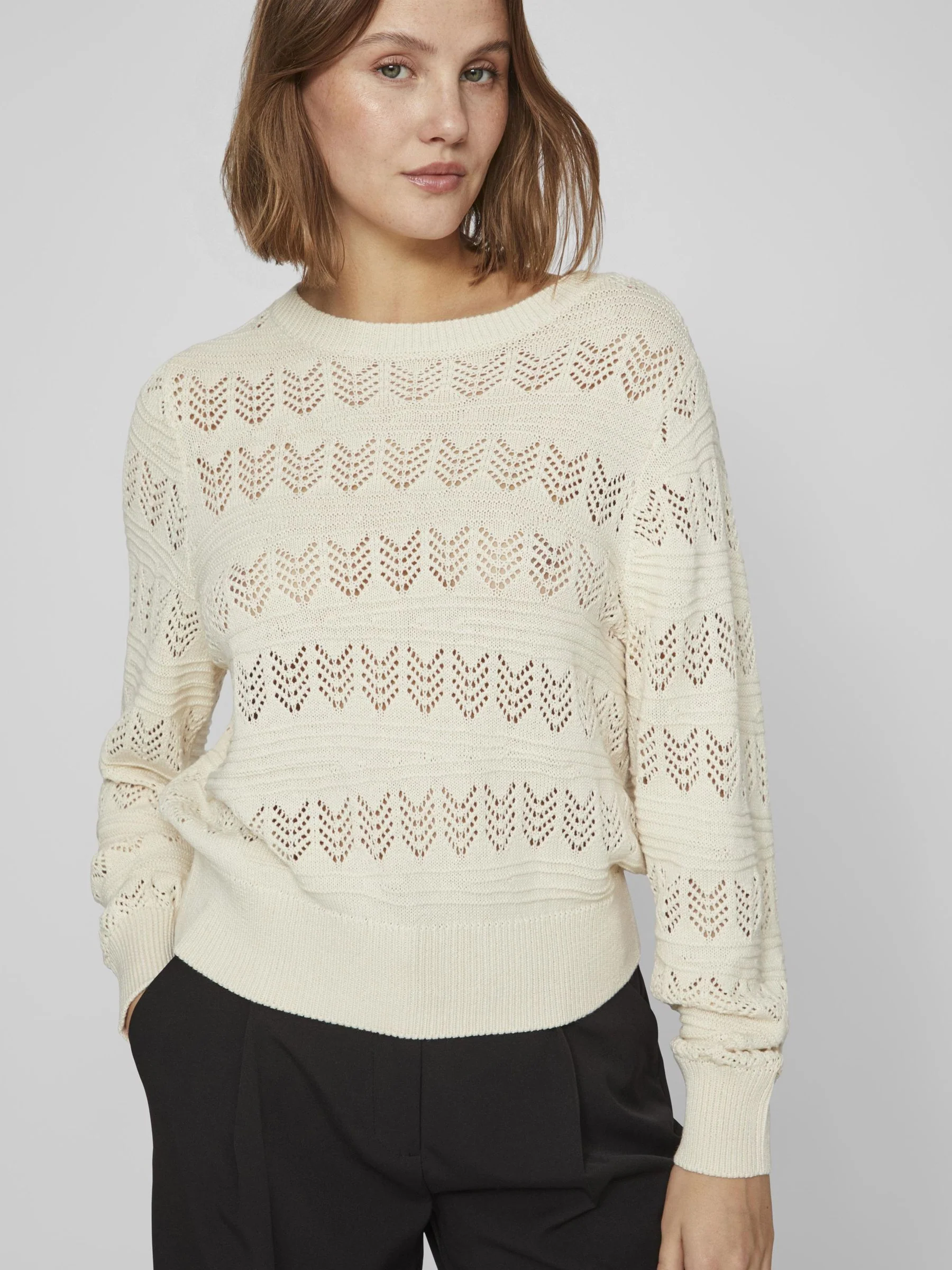 Cathy Pointelle Knit Top (Birch) - Image 6