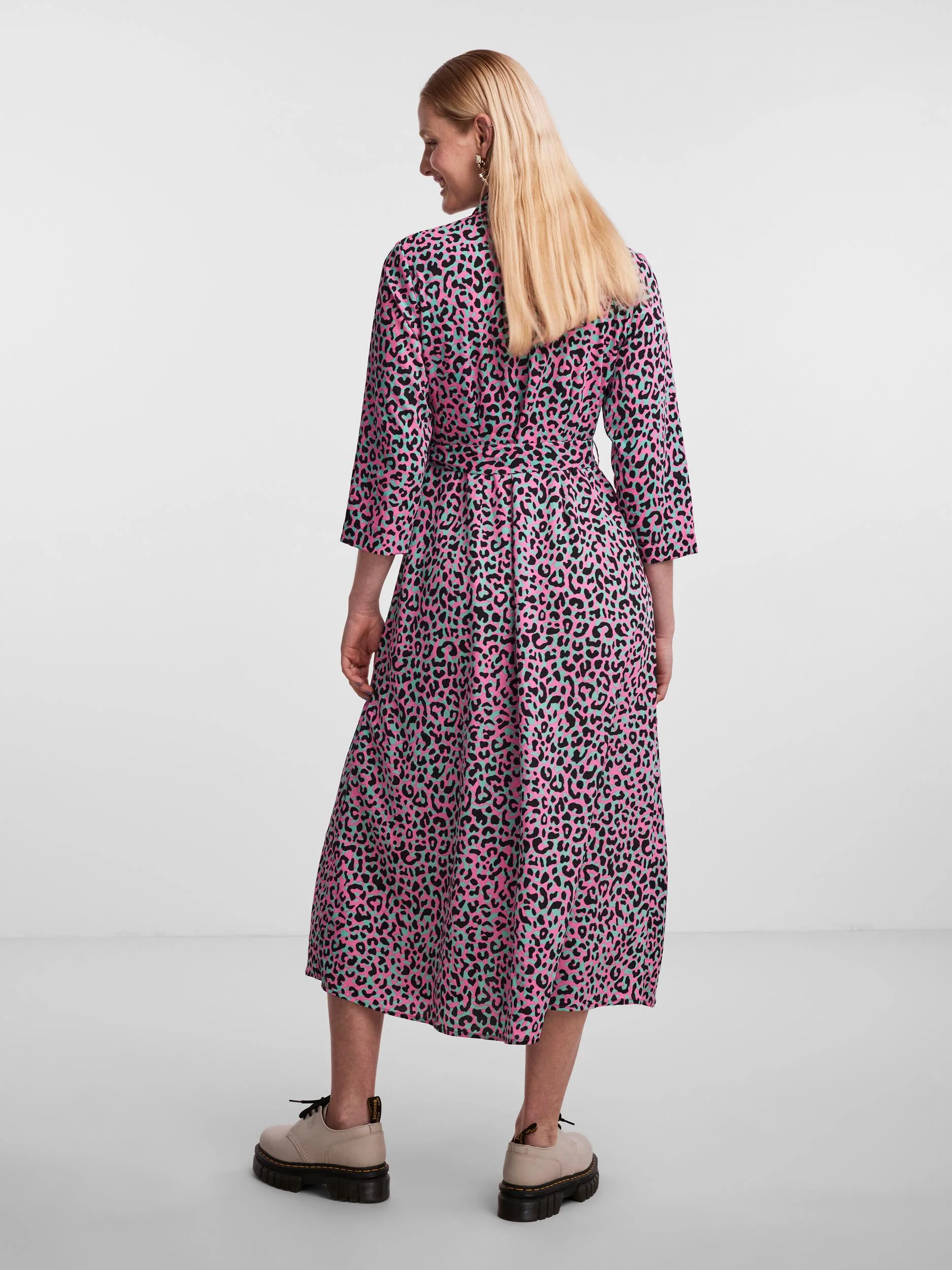 Caura Shirt Dress (Electric Green/Leo) - Image 3