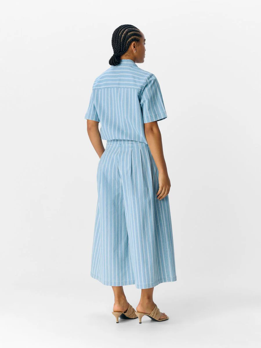 Celeste Culotte Jeans (Light Blue/White Stripe) - Image 4
