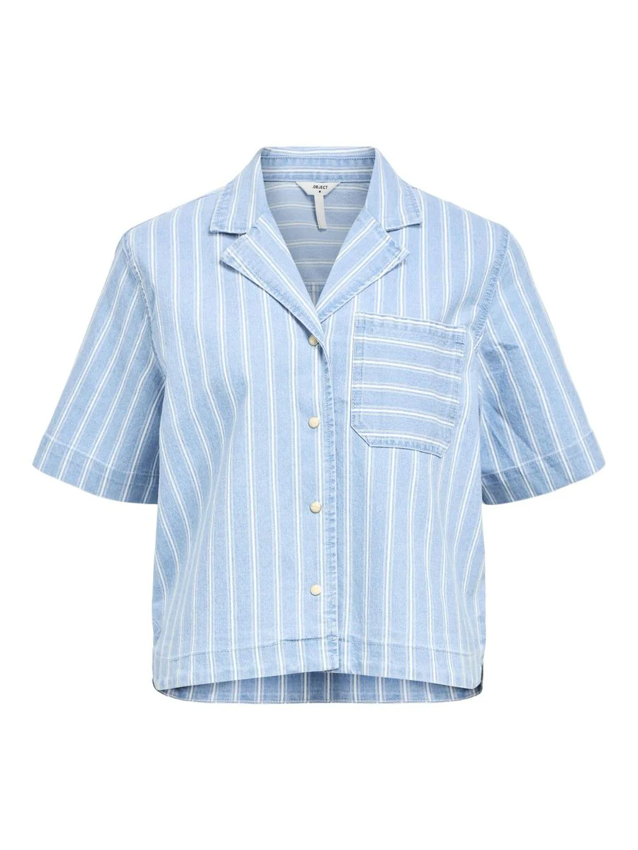 Celeste Denim Shirt (Light Blue/White Stripe) - Image 5