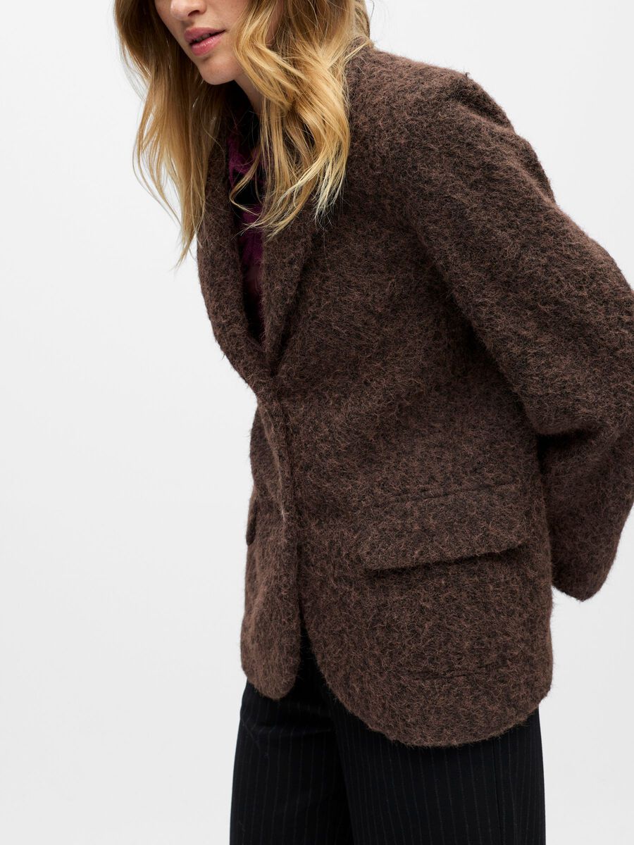 Celina Blazer Jacket (Seal Brown/Black Mela) - Image 4