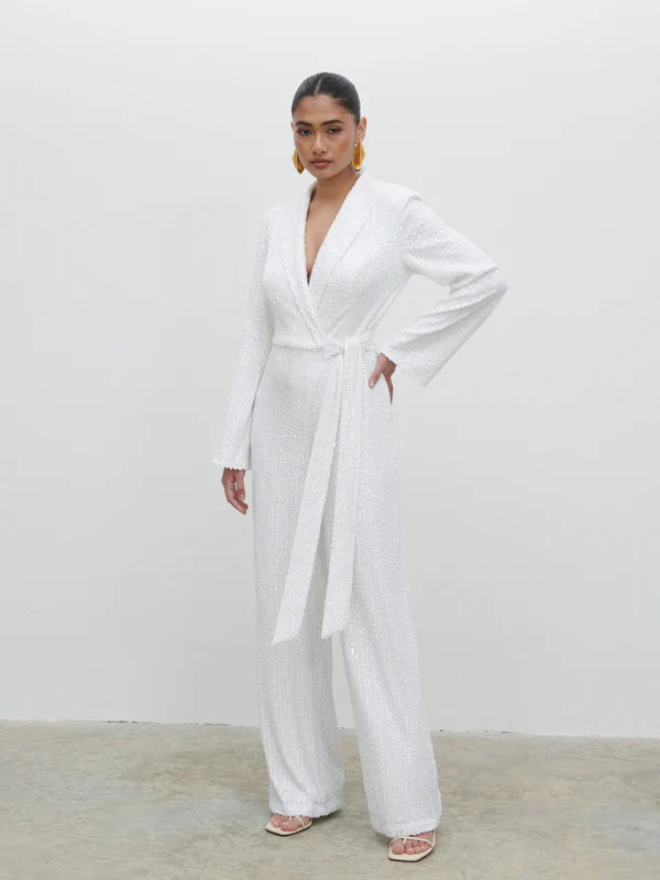 Chamonix Sequin Jumpsuit (Ivory) - Image 3