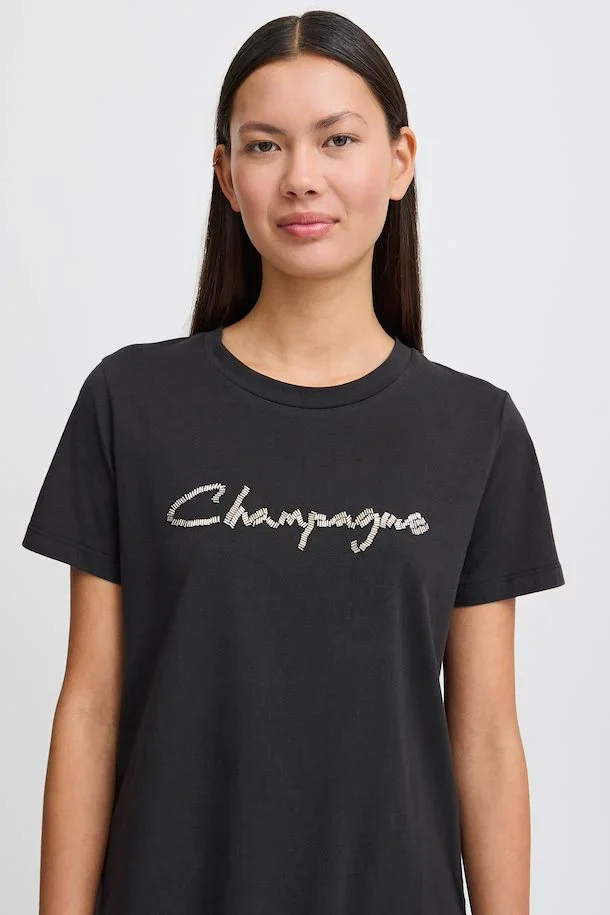 Champagne T-Shirt (Black) - Image 3