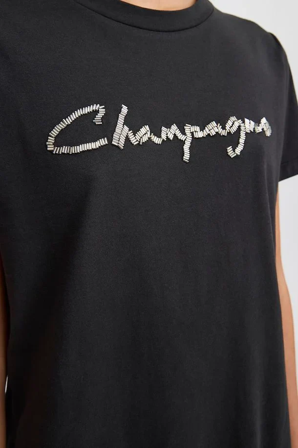 Champagne T-Shirt (Black) - Image 4