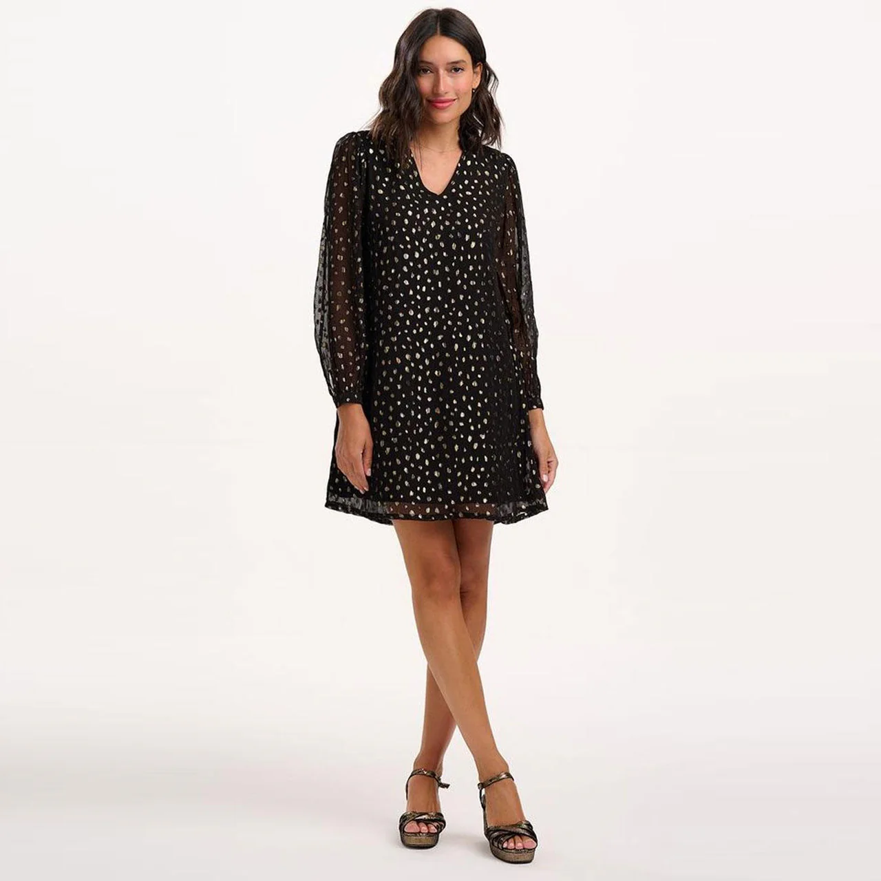 Chantelle Mini Dress (Black/Metallic)