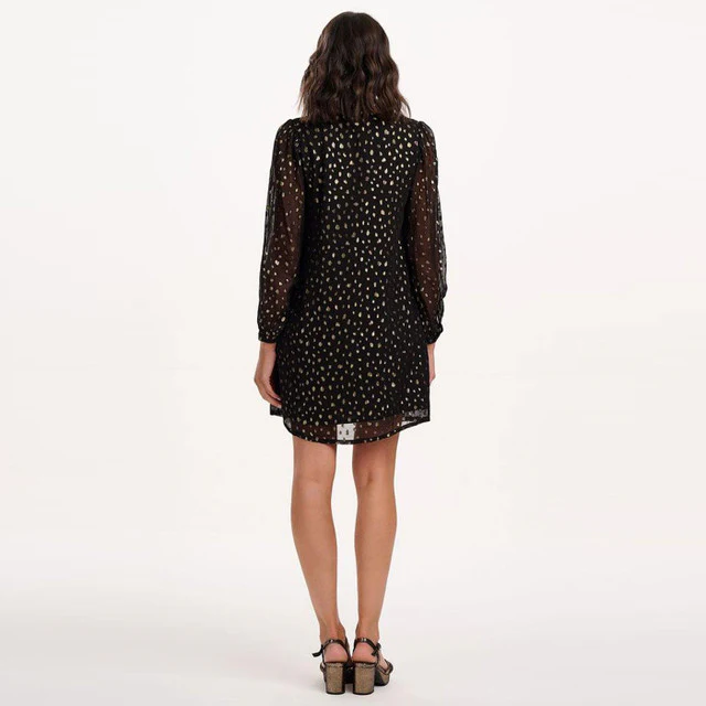 Chantelle Mini Dress (Black/Metallic) - Image 3