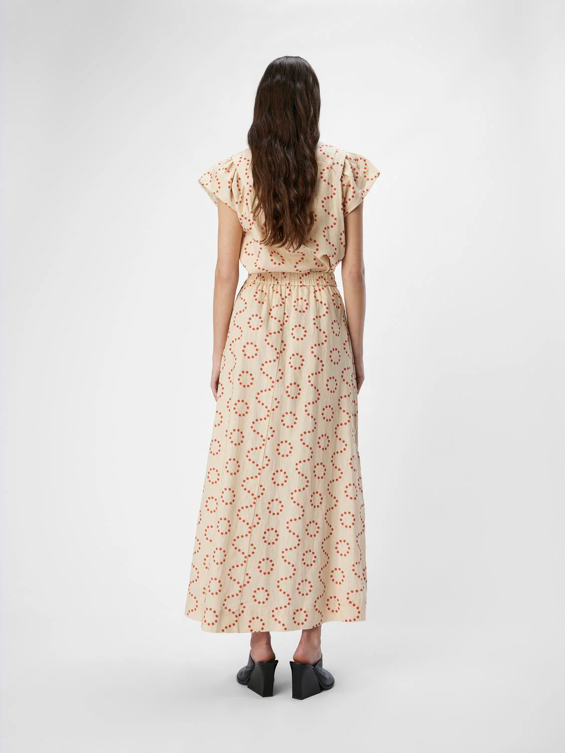 Chany Long High Waisted Skirt (Sandshell/Flame Scar) - Image 2