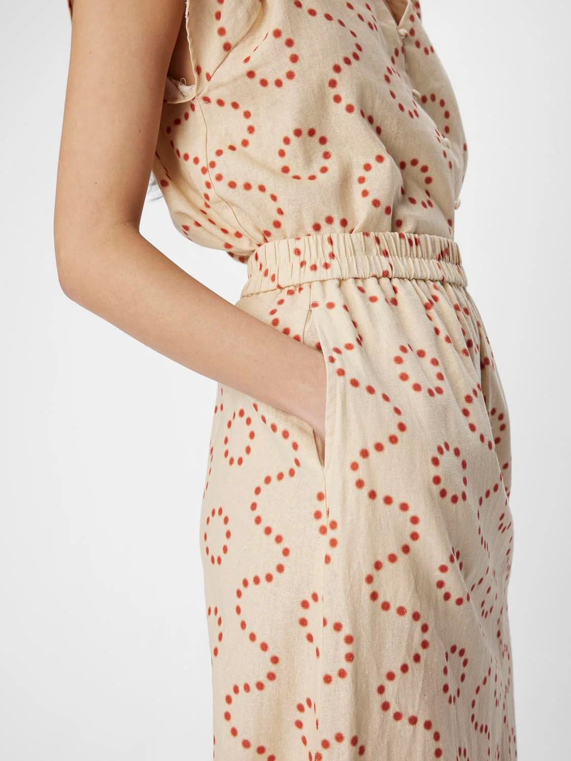 Chany Long High Waisted Skirt (Sandshell/Flame Scar) - Image 5