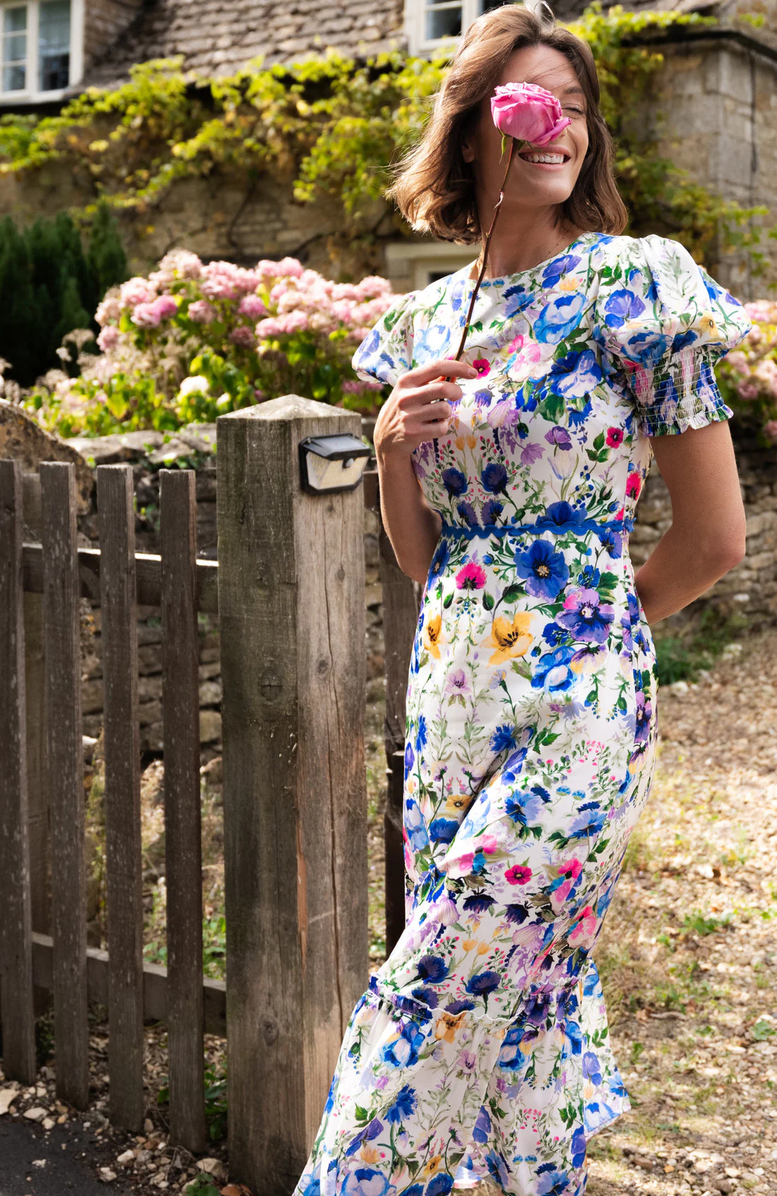 Charlotte-Ann Maxi Dress (White & Blue Multi) - Image 6