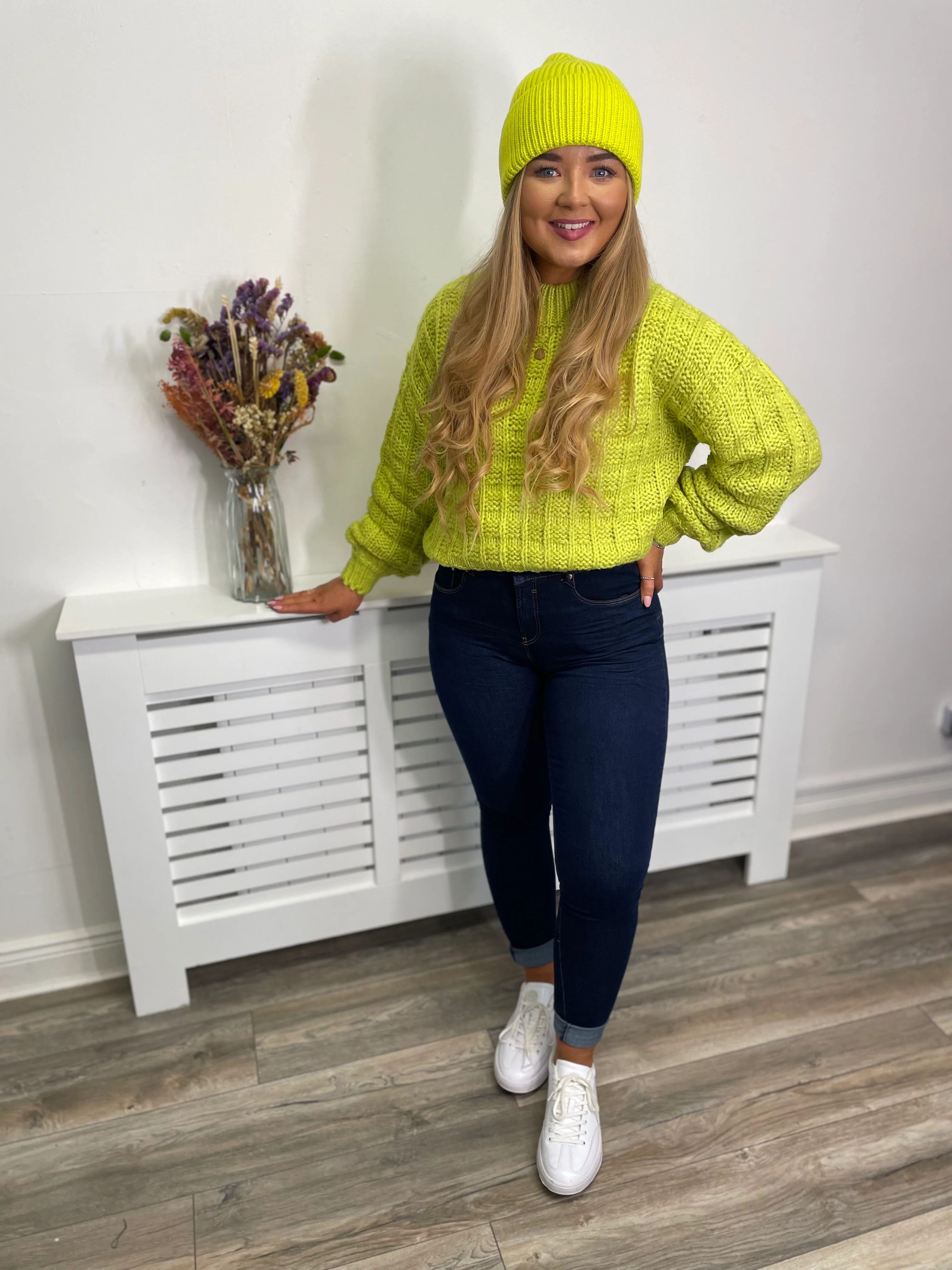 CHJARA CHUNKY KNIT JUMPER (CITRUS GREEN) - Image 2