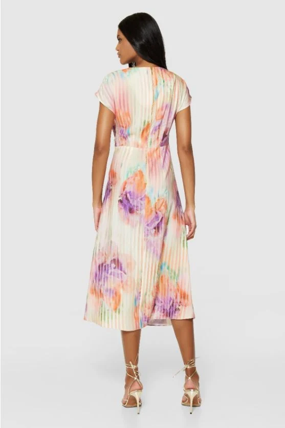 Christine A-Line Twist Midi Dress (Lilac) - Image 4