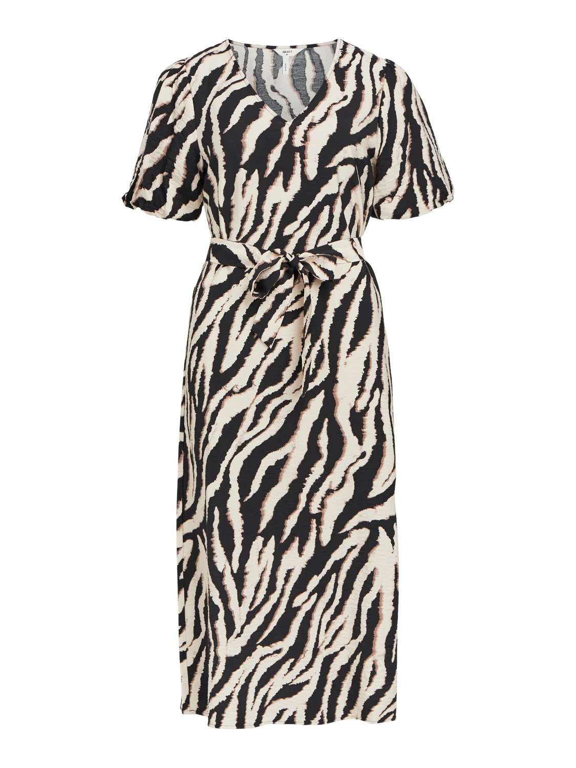 CIANNA V-NECK DRESS (SANDSHELL/BLACK) - Image 4