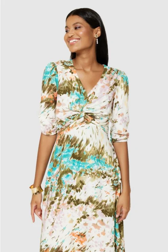 Ciara A-Line Midi Dress (Cream) - Image 2