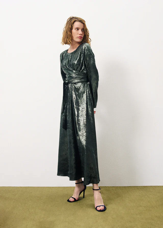 Clarine Long Dress (Green) - Image 4