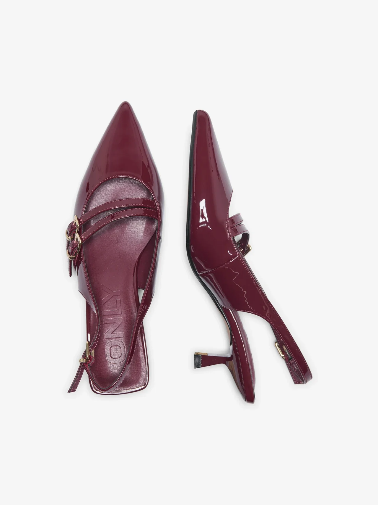 Coco Kitten Heel Slingback (Burgundy) - Image 2