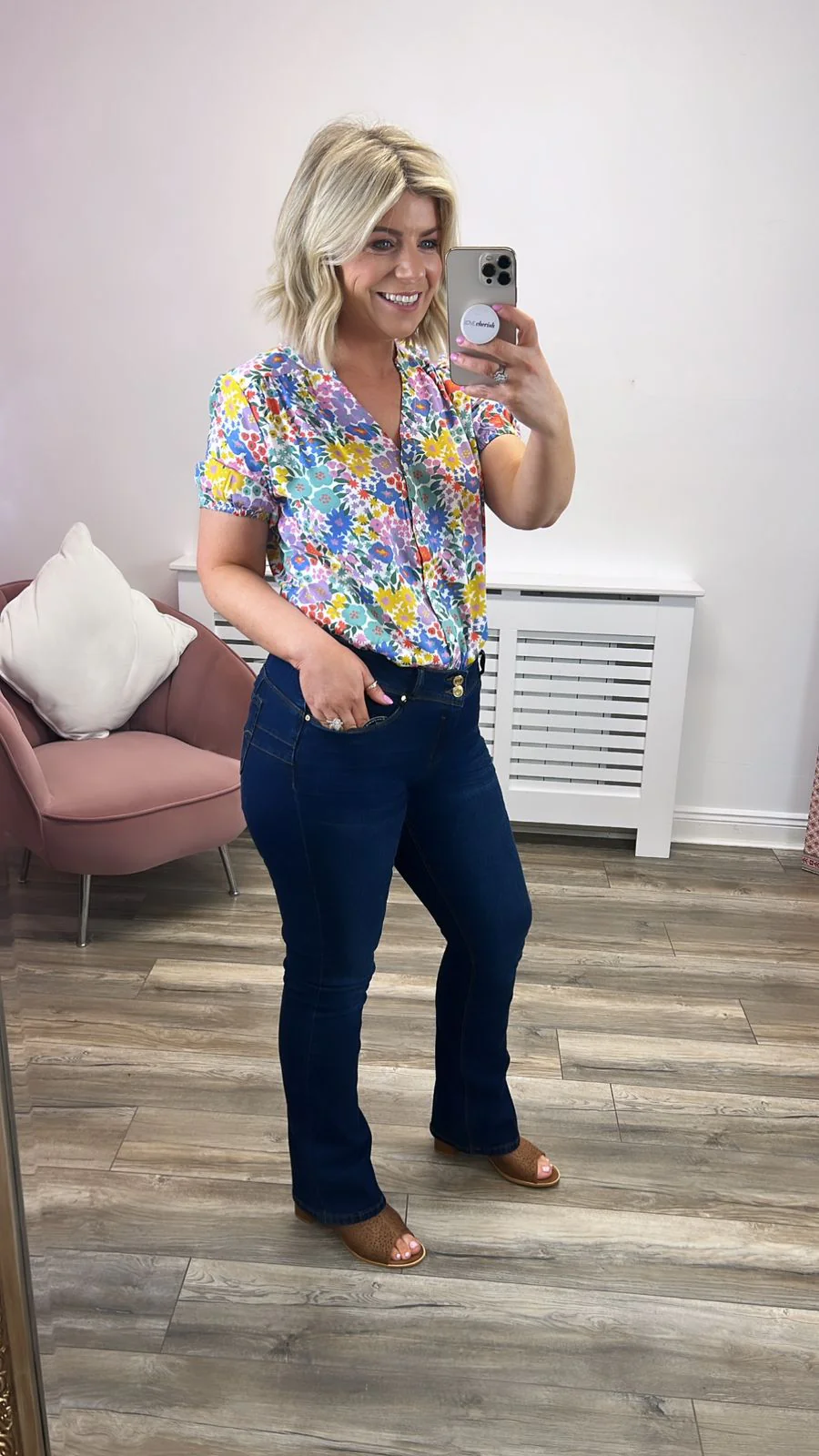 Connie Blouse - Multi, Busy Floral - Image 4