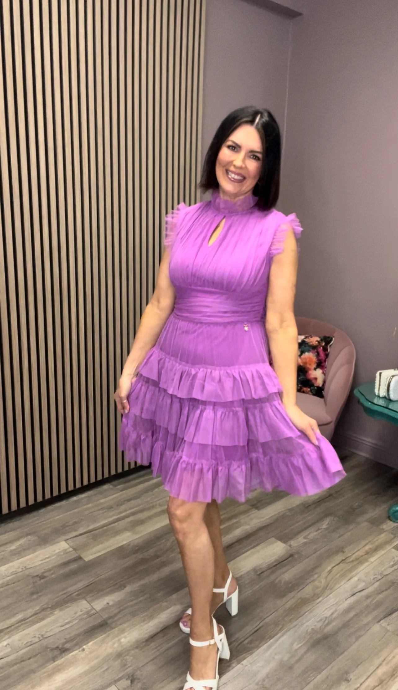 Ameriga Tulle Mini Dress (Orchid) - Image 3