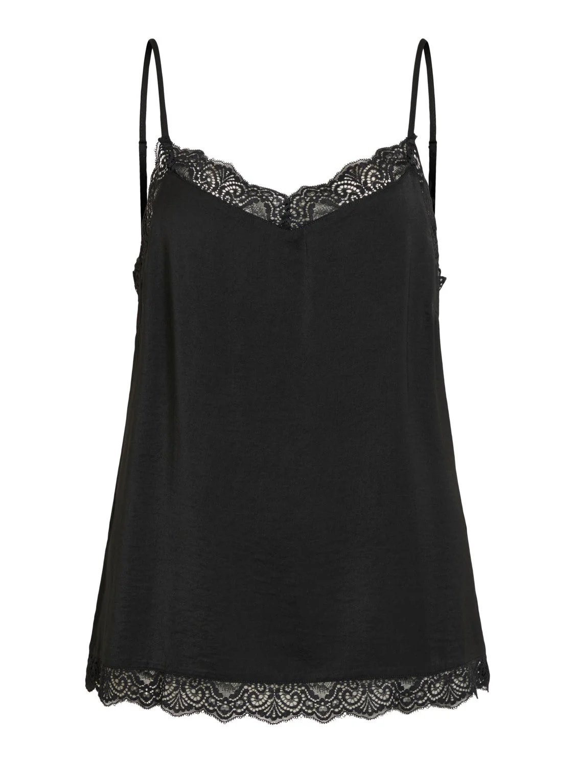 Ava Lace Detail Cami (Black) - Image 3
