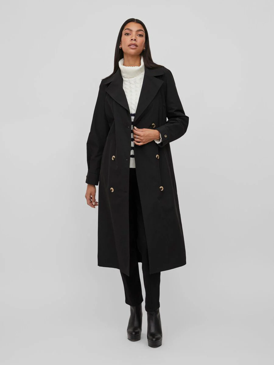 Ersin Long Trench Coat (Black) - Image 4