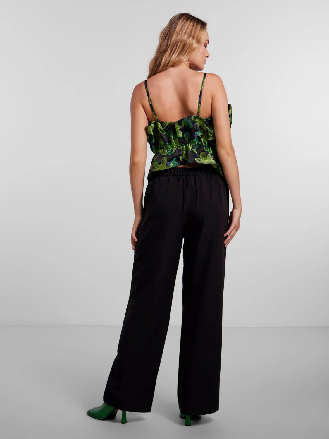 Inna Bandeau Frill Top (Green Flash FLOWERS) - Image 3
