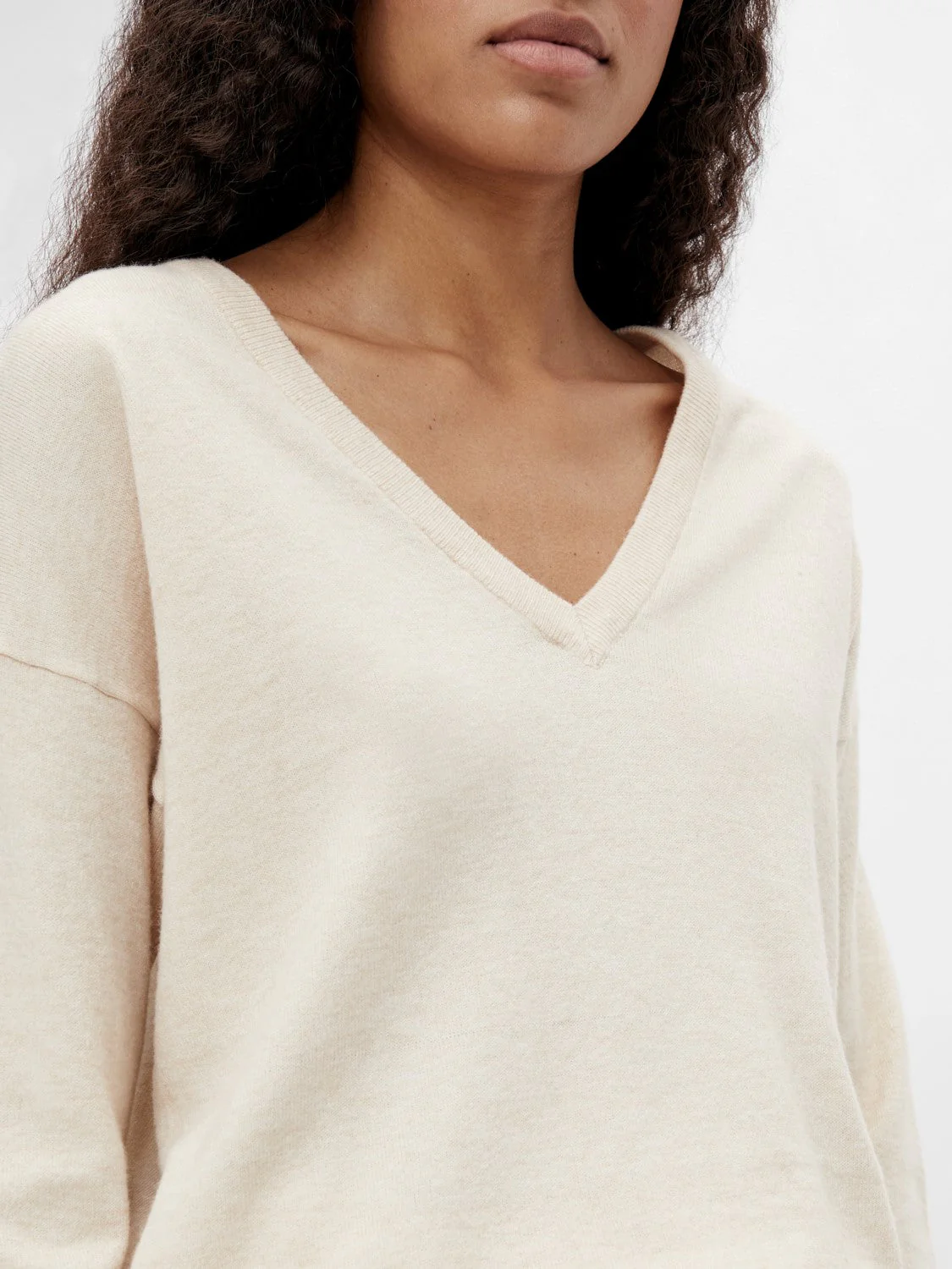 Eleana V-Neck Jumper (Sandshell) - Image 6
