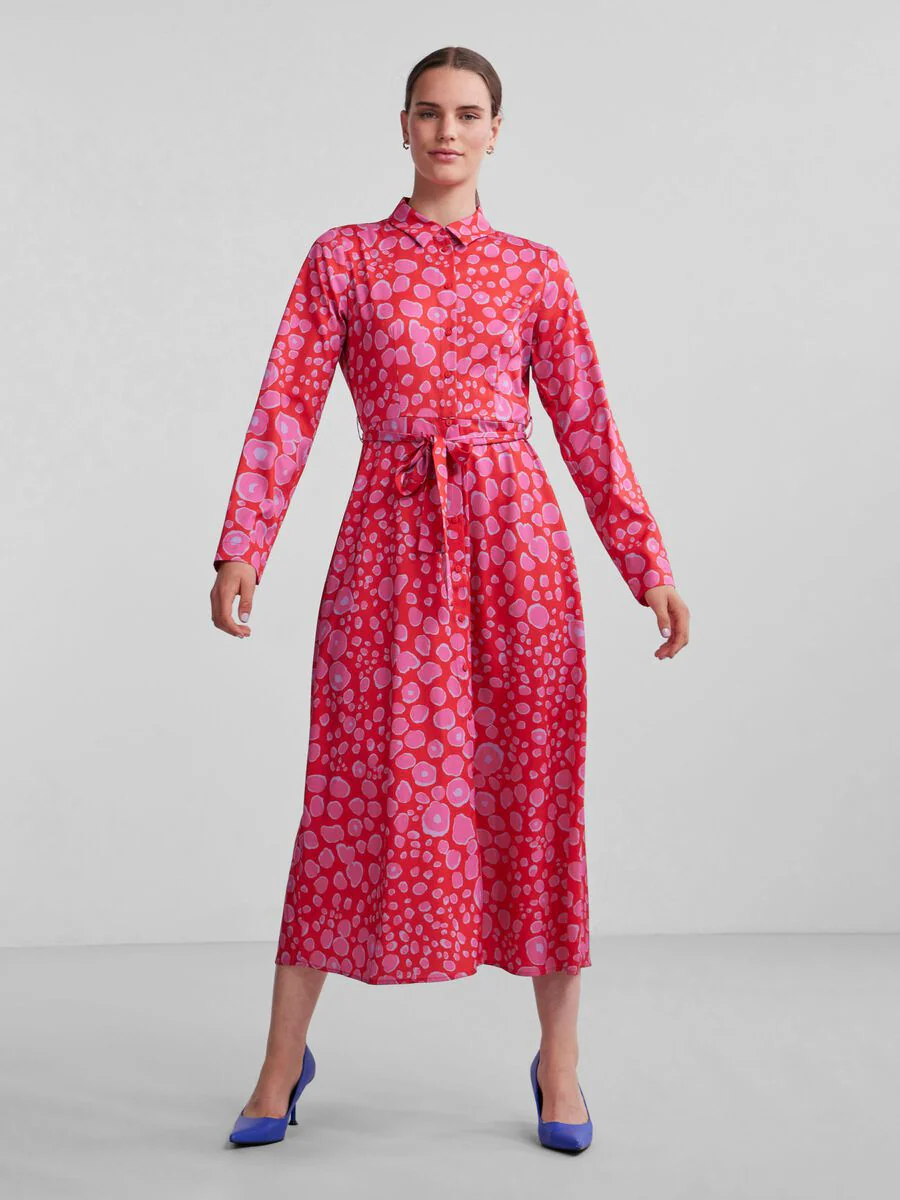 Nelly Shirt Dress (Flame Scarlet) - Image 3