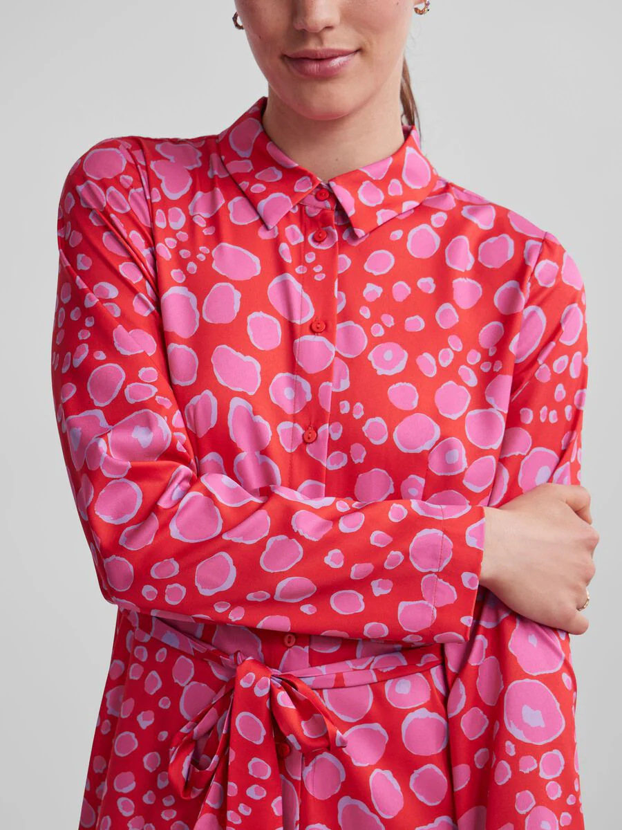 Nelly Shirt Dress (Flame Scarlet) - Image 4