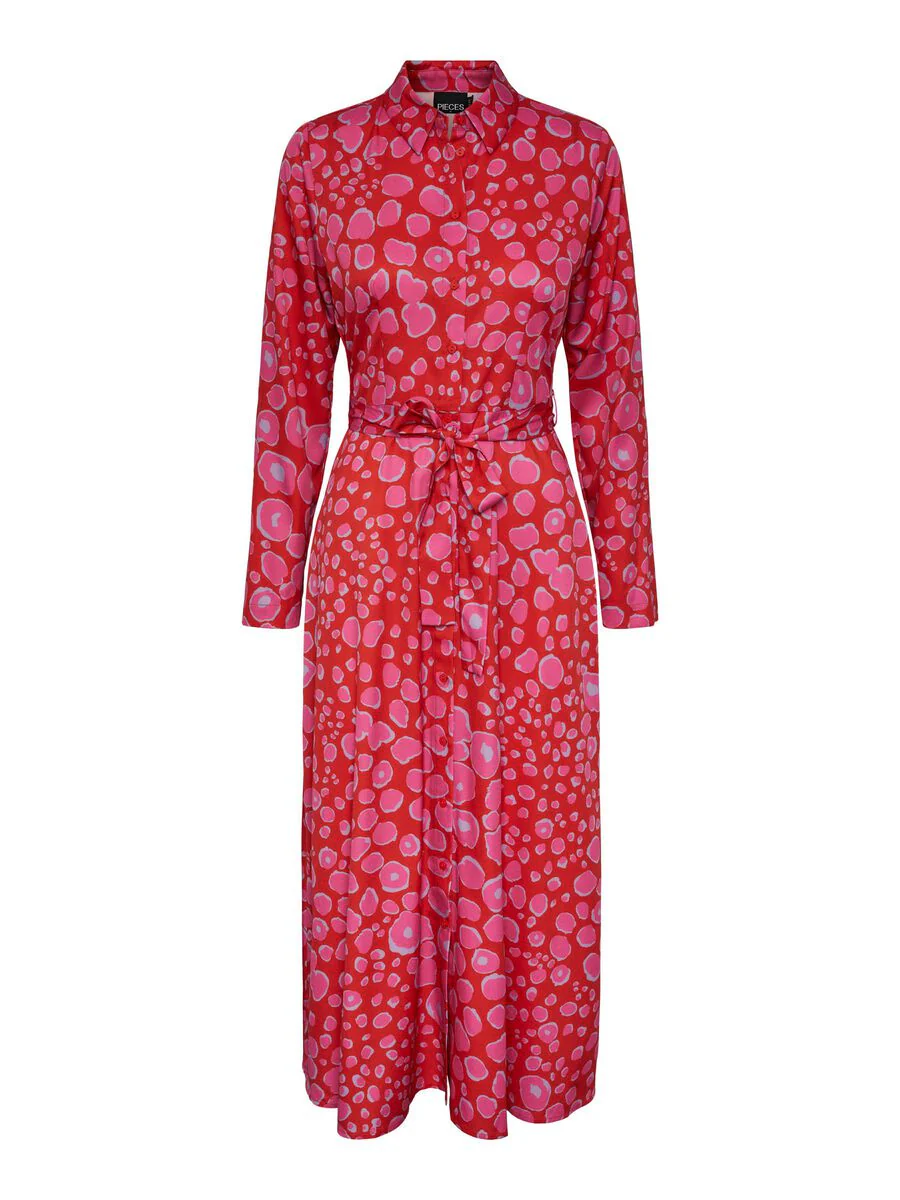 Nelly Shirt Dress (Flame Scarlet) - Image 5