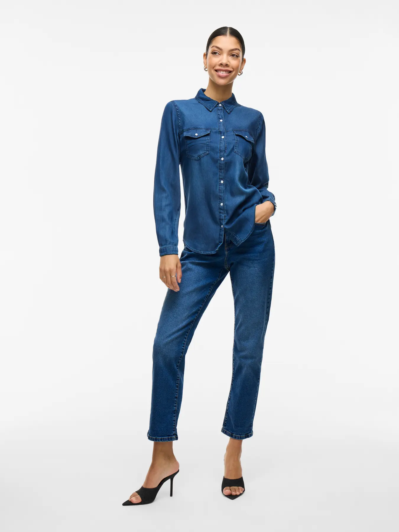Luca Denim Shirt (Dark Wash) - Image 3